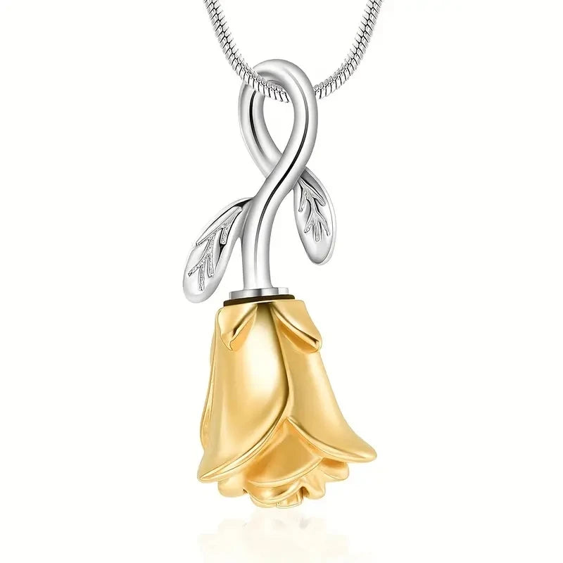 Florana™ Ashanger hangende Roos – Gedenksieraad in Zilver, Goud en Zwart Silverleven