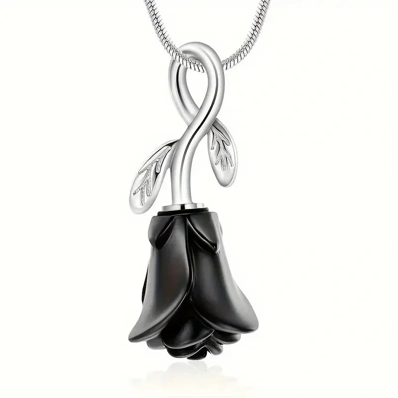 Florana™ Ashanger hangende Roos – Gedenksieraad in Zilver, Goud en Zwart Silverleven