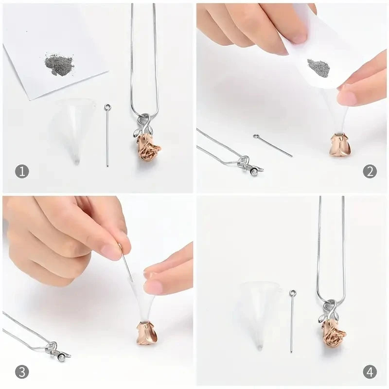 Florana™ Ashanger hangende Roos – Gedenksieraad in Zilver, Goud en Zwart Silverleven