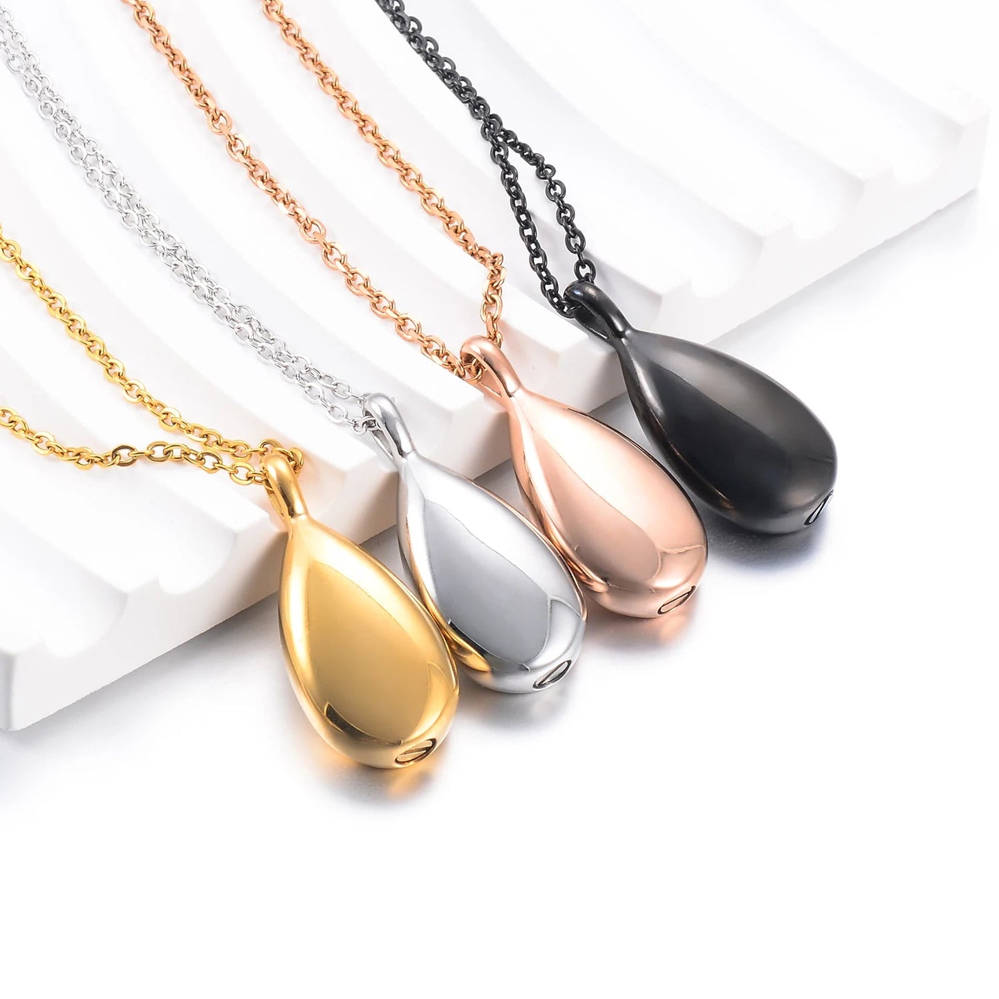 Tearum™ Ashanger Waterdruppel – Gedenksieraad in Zilver, Zwart en Goud Silverleven