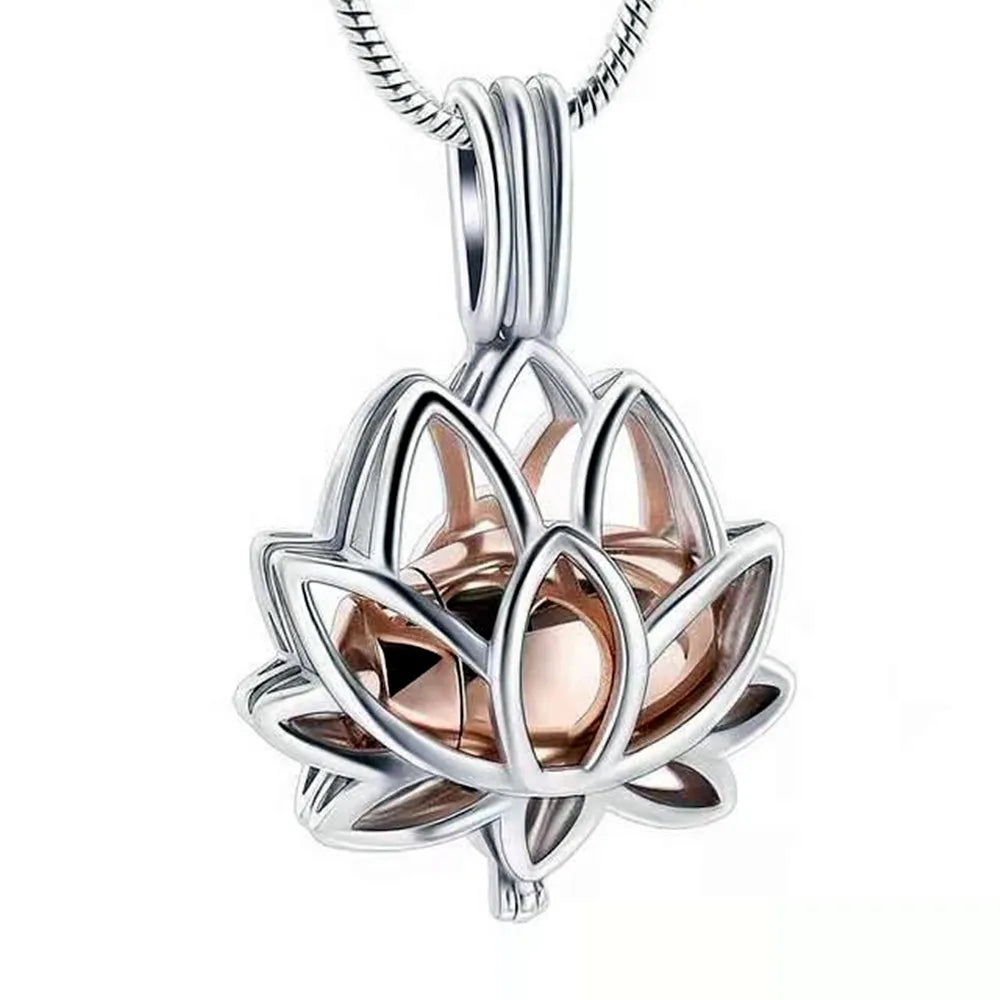 Lotysa™ Ashanger Lotus – Gedenksieraad in Zilver, Zwart en Goud Silverleven
