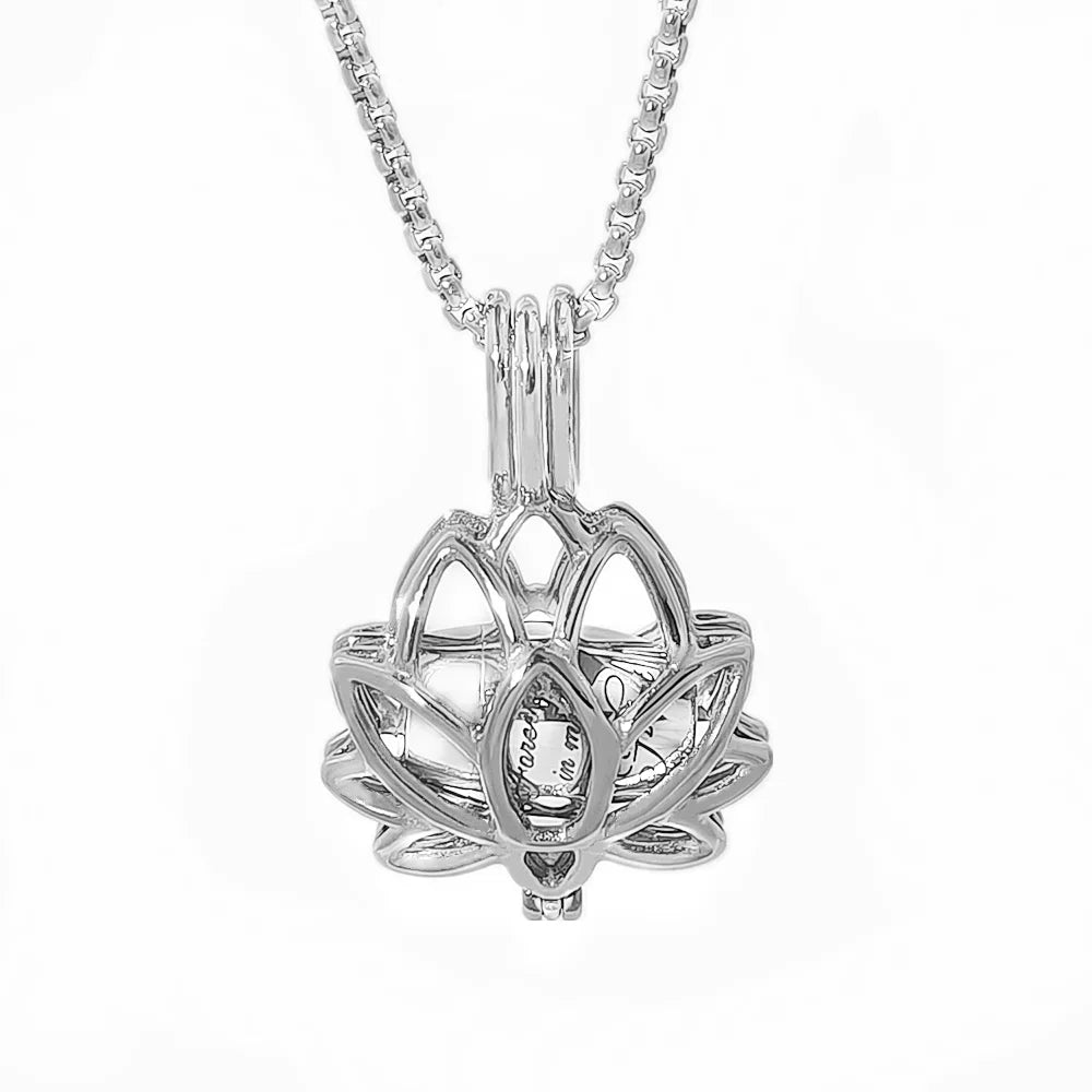 Lotysa™ Ashanger Lotus – Gedenksieraad in Zilver, Zwart en Goud Silverleven