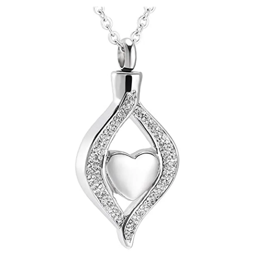 Crylia™ Ashanger Traanvorm Kristal Hart – Gedenksieraad in Zilver, Goud en Zwart Silverleven