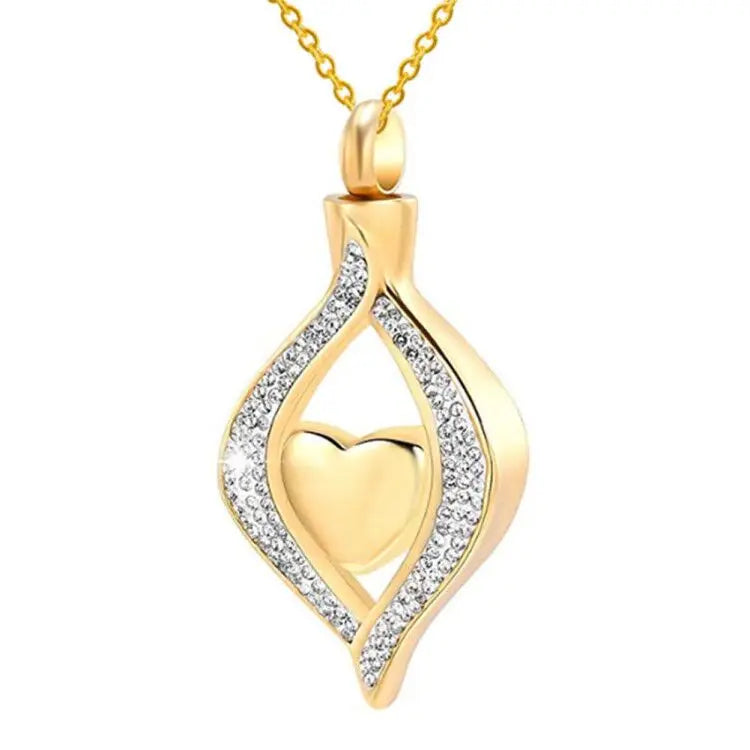Crylia™ Ashanger Traanvorm Kristal Hart – Gedenksieraad in Zilver, Goud en Zwart Silverleven