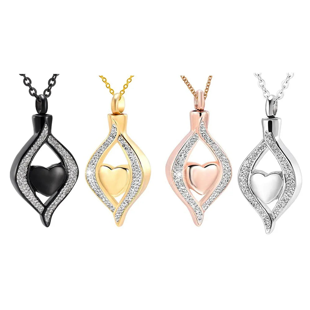 Crylia™ Ashanger Traanvorm Kristal Hart – Gedenksieraad in Zilver, Goud en Zwart Silverleven