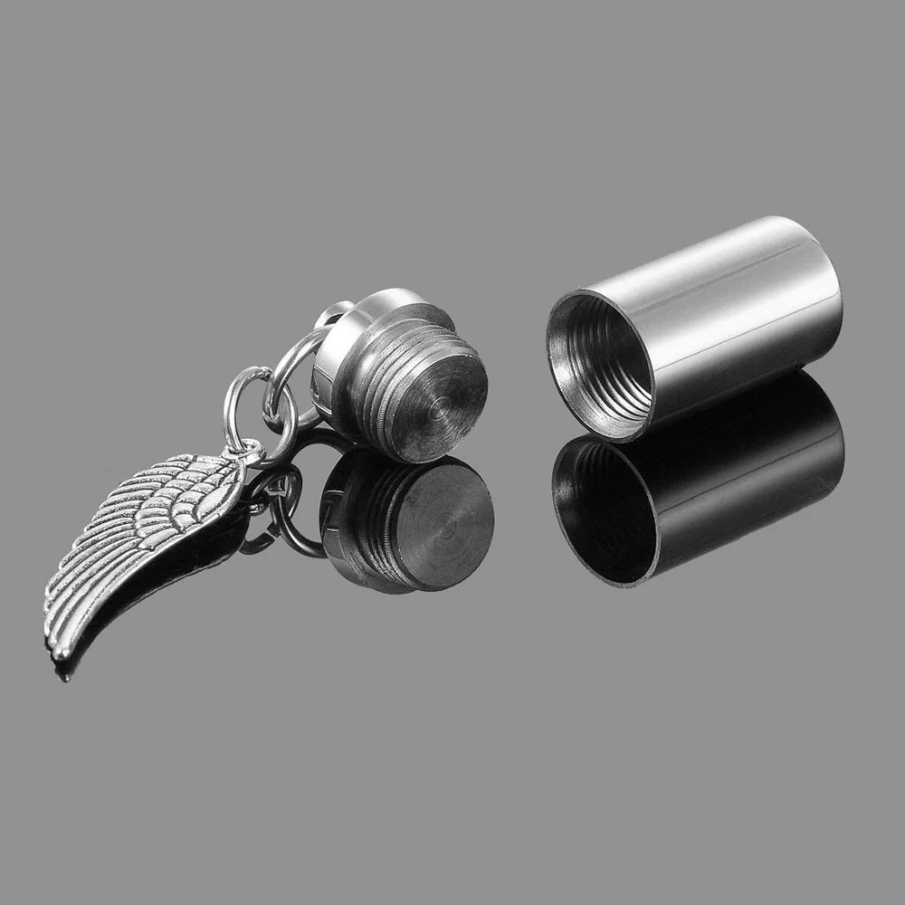 Angelya™ Ashanger Cilinder met Vleugel – Gedenksieraad in Zilver, Zwart en Goud Silverleven