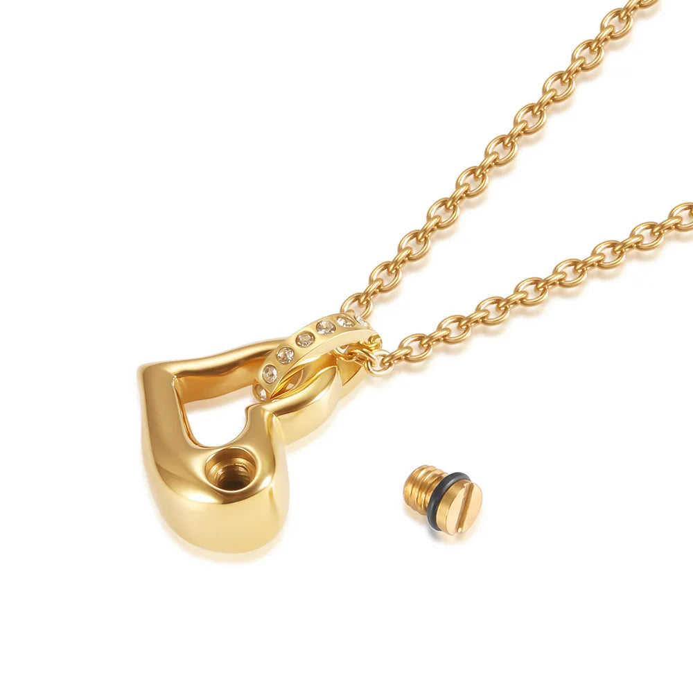 Luvion™ Ashanger Hartvorm Met Kristal Ring – Gedenksieraad in Zilver en Goud Silverleven