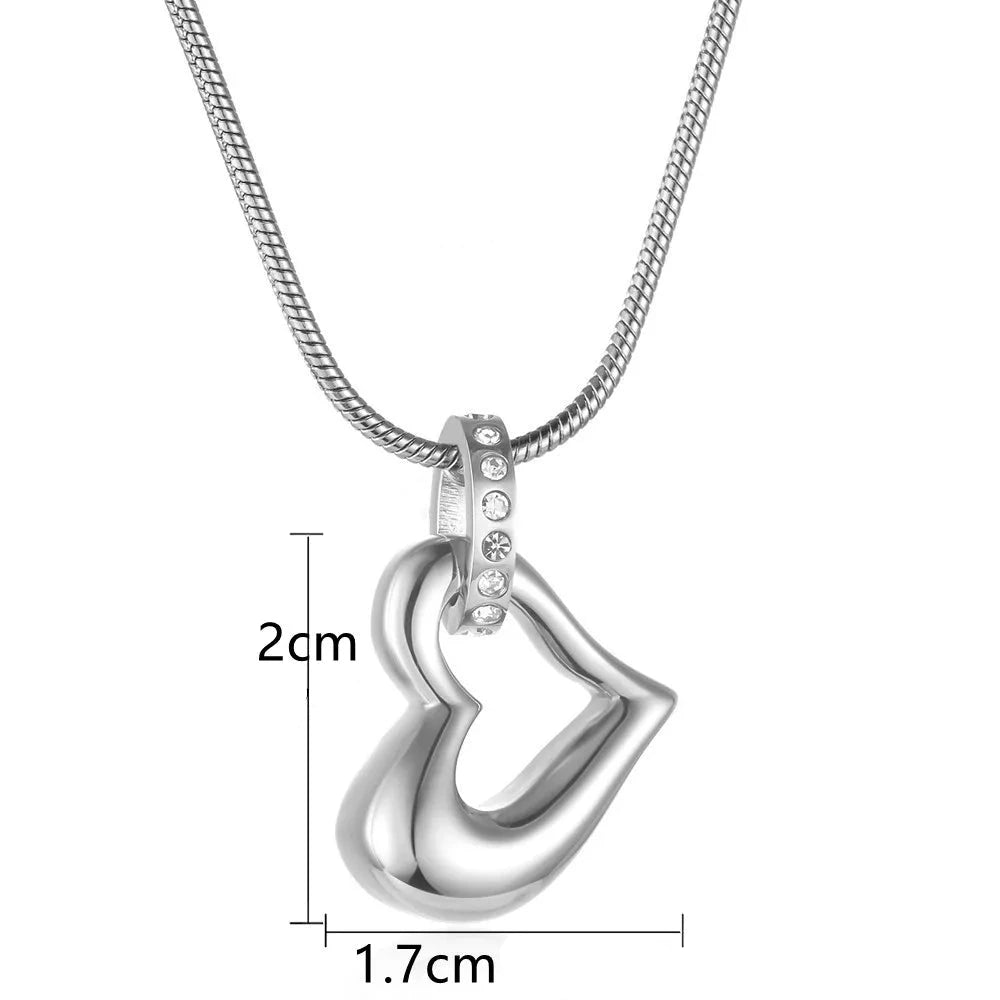 Luvion™ Ashanger Hartvorm Met Kristal Ring – Gedenksieraad in Zilver en Goud Silverleven