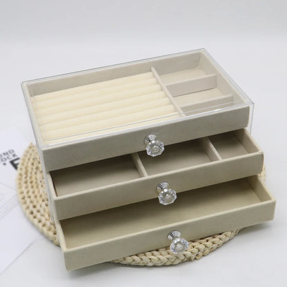 Luxury Jewelry Box with Velvet – 3 Drawers for Rings, Necklaces, Bracelets and Earrings