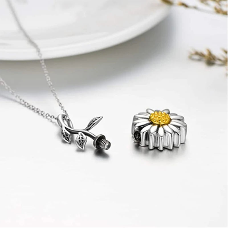 Solvyn™ Ashanger Zonnebloem met Goud – Gedenksieraad in Zilver Silverleven