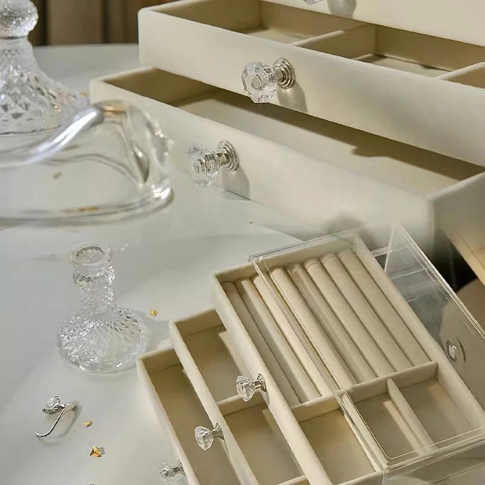 Luxury Jewelry Box with Velvet – 3 Drawers for Rings, Necklaces, Bracelets and Earrings