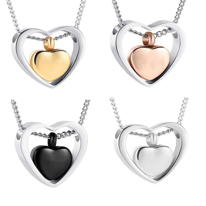 Ashanger Dubbel Hart – Gedenksieraad in Zilver, Goud en Zwart - silverleven