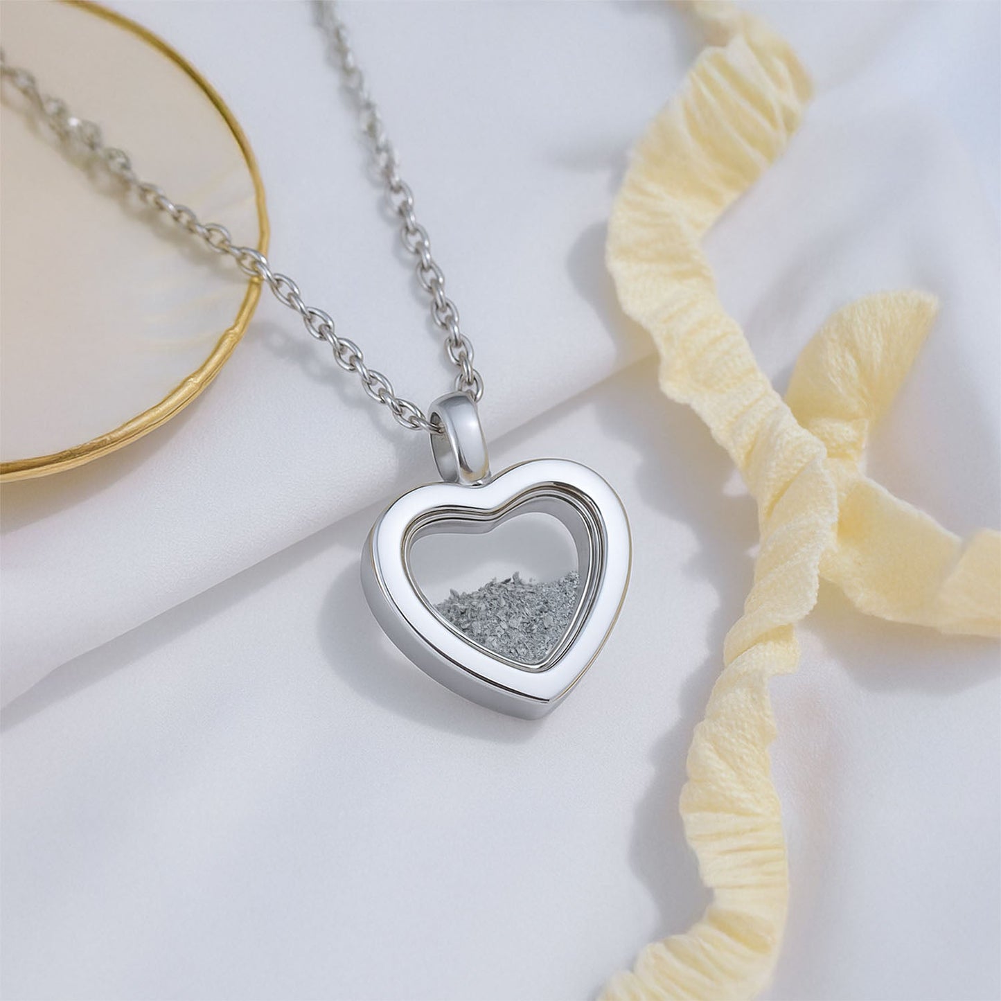 Lovira™ Ashanger Hartvorm Open – Gedenksieraad in Zilver, Goud en Rosé Silverleven